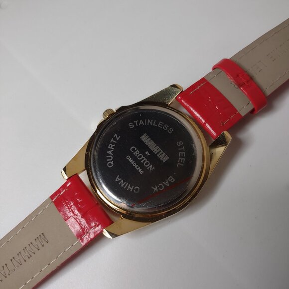 Red And Gold Tone Manhattan Analog Watch - Picture 6 of 12